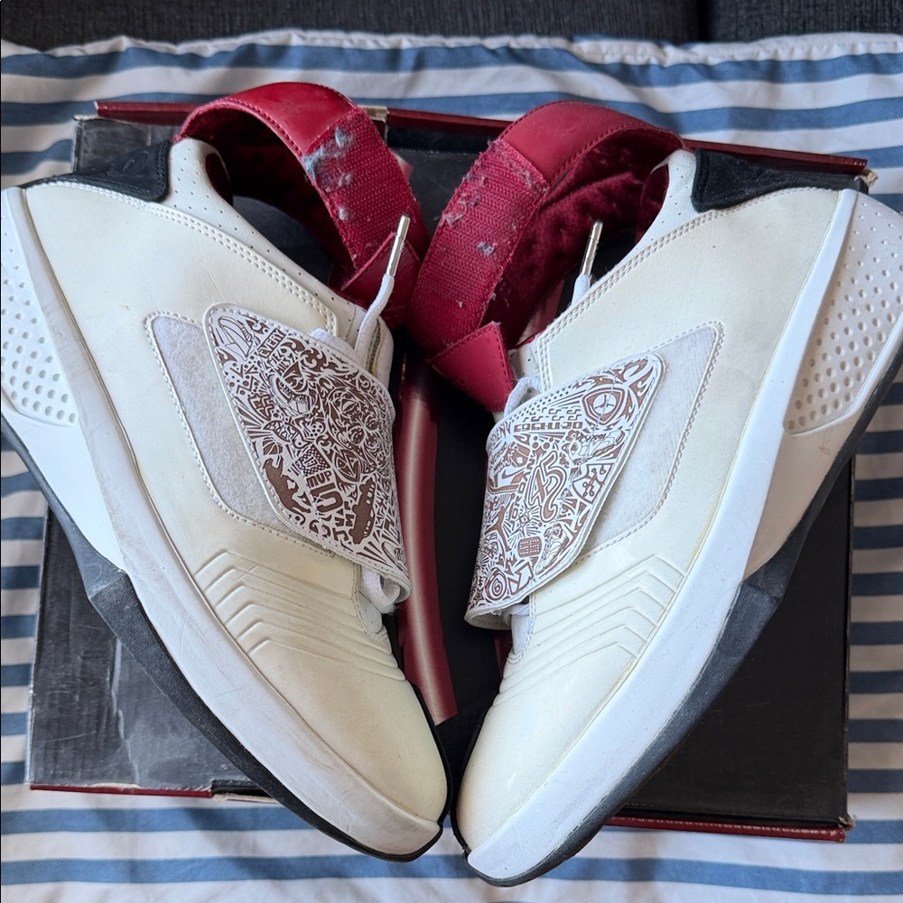 Jordan Red White Black Strap Sneakers - Picture 3 of 4